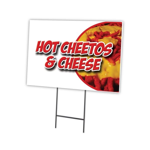 Signmission Hot Cheetos & Cheese Yard Sign & Stake outdoor plastic coroplast window, C-1824 Hot Cheetos & Cheese C-1824 Hot Cheetos & Cheese - main